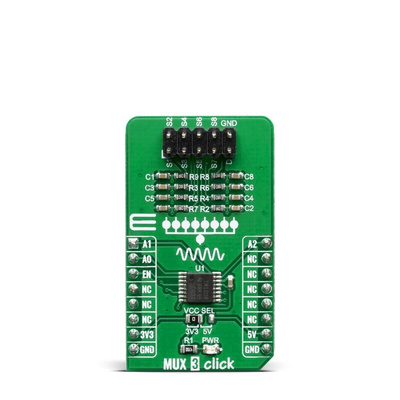 MikroElektronika MIKROE-3916, MUX 3 Click Switches & Multiplexer Add On Board for TMUX1208