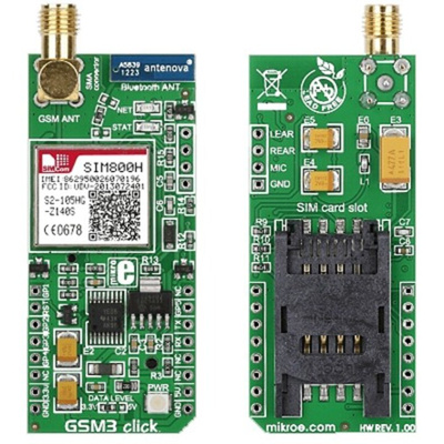 MikroElektronika GSM3 click SIM800H-BT GSM mikroBus Click Board 850 → 1900MHz MIKROE-1720
