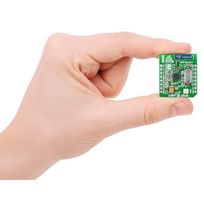MikroElektronika nRF C Click nRF24L01P RF Transceiver mikroBus Click Board for Active RFID, Game Controllers, Home &