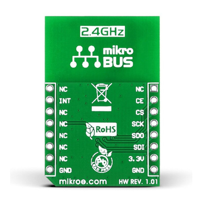 MikroElektronika nRF T Click nRF24L01P RF Transceiver mikroBus Click Board for Active RFID, Game Controllers, Home &