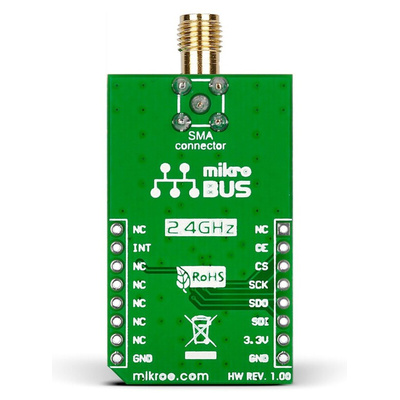 MikroElektronika nRF S Click nRF24L01P RF Transceiver mikroBus Click Board for Active RFID, Game Controllers, Home &
