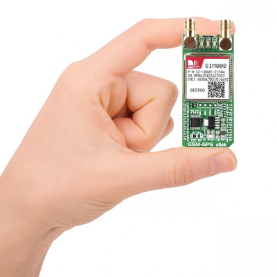 MikroElektronika GSM-GPS Click SIM808 GLONASS (GNSS), GPS, Mobile Communication (Cellular) mikroBus Click Board for GSM