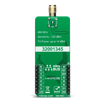 MikroElektronika LR 3 Click 32001345, TXB0106 LoRa Add On Board for mikroBUS socket 863 → 870MHz MIKROE-4616