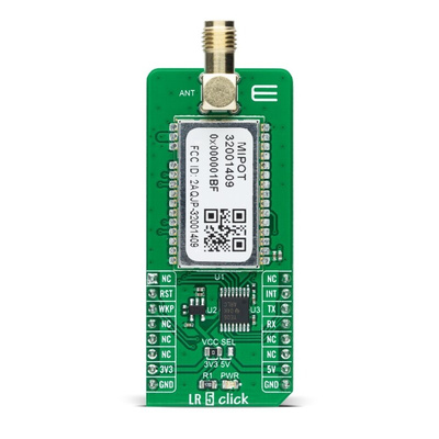 MikroElektronika LR 5 Click 32001409, TXB0106 LoRa Add On Board for mikroBUS socket 902 → 928MHz MIKROE-4618