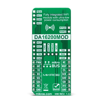 MikroElektronika LP WiFi Click DA16200 Add On Board for mikroBUS socket 2.4GHz MIKROE-4836