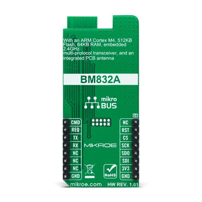 MikroElektronika BLE 12 Click Bluetooth Low Energy (BLE) module Add On Board for mikroBUS socket 2.4GHz MIKROE-4874