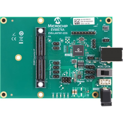 Microchip EVB-LAN7801-EDS Evaluation Board Evaluation Board for LAN7801 EV88E76A