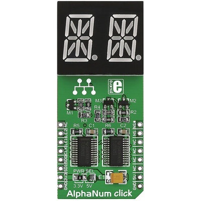MikroElektronika MIKROE-1851, AlphaNum G Click 2 14 Segment Display Add On Board With TLC5926 x 2