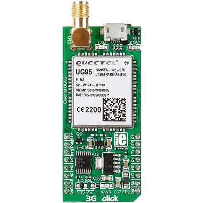 MikroElektronika 3G-AA Click (for USA) Quectel UG95 Mobile Communication (Cellular) mikroBus Click Board for 3G