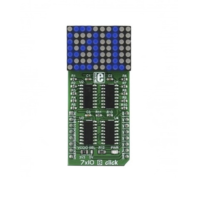 MikroElektronika MIKROE-2789, 7 x 10 B Click LED Matrix Display Development Board With 74HC595