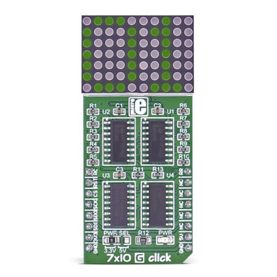MikroElektronika MIKROE-2705, 7x10 G Click LED Matrix Display mikroBus Click Board With 74HC595