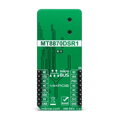 MikroElektronika DTMF Decoder Click MT8870D, PCA9536 Add On Board for mikroBUS socket 3.57MHz MIKROE-4579