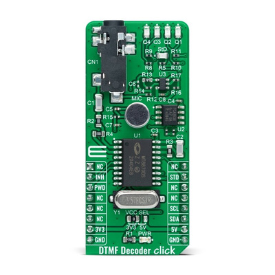 MikroElektronika DTMF Decoder Click MT8870D, PCA9536 Add On Board for mikroBUS socket 3.57MHz MIKROE-4579