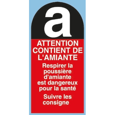 Brady Black/Red/White PET Safety Labels, Danger Amiante-Text