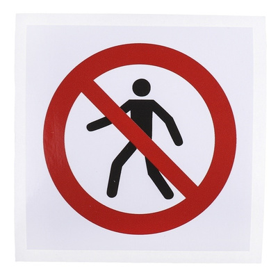 Vinyl No Pedestrians Prohibition Sign, None