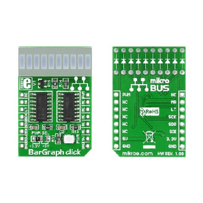 MikroElektronika MIKROE-1423, BarGraph click 10 Segment Display Add On Board With 74HC595