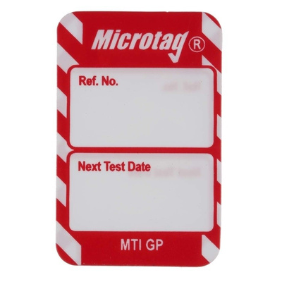 Brady Inspection Tag, White on Red
