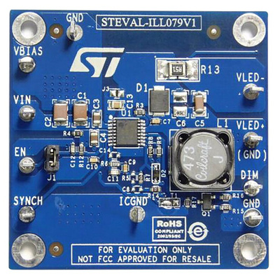 STMicroelectronics STEVAL-ILL079V1, STEVAL LED Driver Evaluation Board for LED6000 for High Power LED