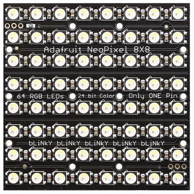 Adafruit 2872, NeoPixel NeoMatrix 64 RGBW Cool White LED Matrix Module