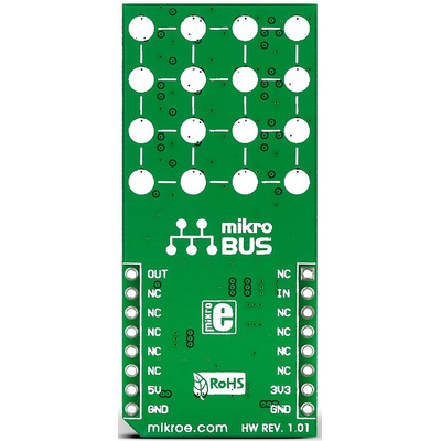 MikroElektronika MIKROE-1881, 4x4 RGB Click LED Matrix Display Add On Board With WS2812, MCP1826 LDO regulator