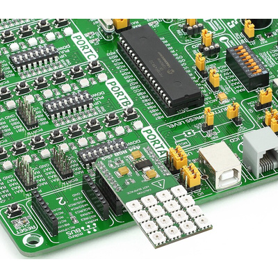 MikroElektronika MIKROE-1881, 4x4 RGB Click LED Matrix Display Add On Board With WS2812, MCP1826 LDO regulator