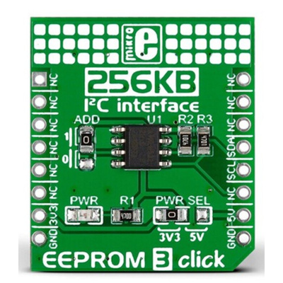 MikroElektronika MIKROE-1989, EEPROM3 click EEPROM Development Board for AT24CM02 for MikroBUS