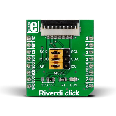 MikroElektronika MIKROE-2100, Riverdi Click LCD Add On Board With FT8xx, zif20