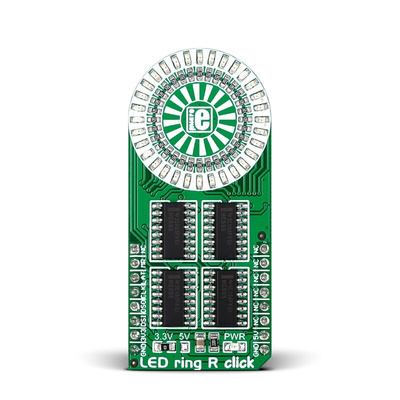 MikroElektronika MIKROE-2153, LED Ring R Click LED Matrix Display Add On Board With 74HC595