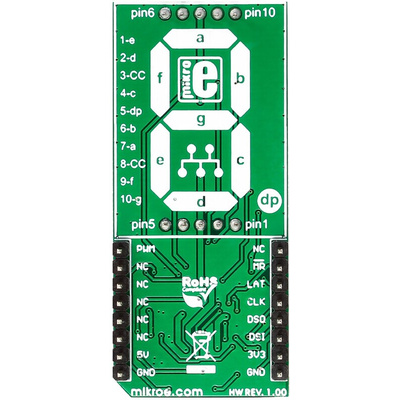 MikroElektronika MIKROE-2269, Big 7-Seg R Click 7 Segment Display mikroBus Click Board With SC10-21SRWA