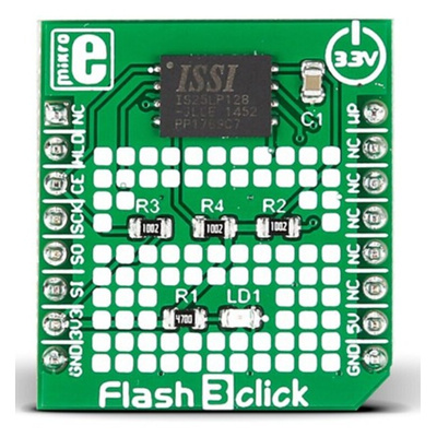 MikroElektronika MIKROE-2374, Flash 3 click Serial Flash Development Board for ISSI IS25LP128 for MikroBUS