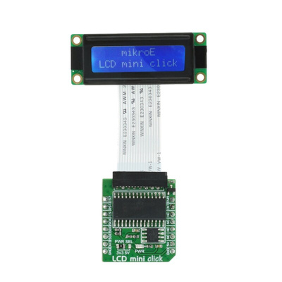 MikroElektronika MIKROE-2453, LCD Mini Click LCD Display Adapter Board With 2x16 Monochrome Character Display