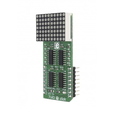 MikroElektronika MIKROE-2790, 7 x 10 Y Click LED Matrix Display Development Board With 74HC595