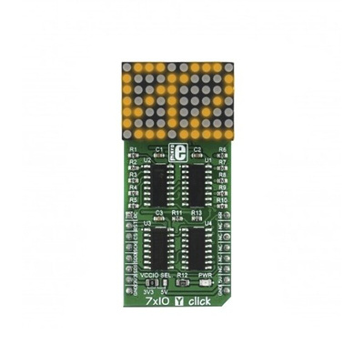 MikroElektronika MIKROE-2790, 7 x 10 Y Click LED Matrix Display Development Board With 74HC595