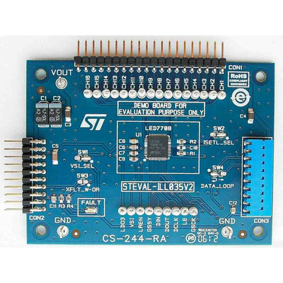 STMicroelectronics STEVAL-ILL035V2, STEVAL LED Driver Evaluation Board for LED7708 for LED Driver