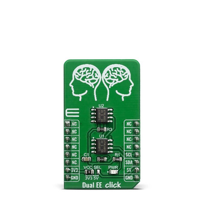 MikroElektronika MIKROE-3762, DUAL EE CLICK EEPROM Development Kit for AT24CM02 for I2C