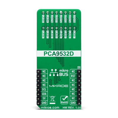 MikroElektronika MIKROE-4977, LED Driver 12 Click LED Driver Add On Board for PCA9532 for mikroBUS socket
