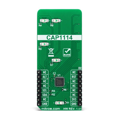 MikroElektronika CapSense 2 Click Capacitive Touch Add On Board for CAP1114 for mikroBUS socket