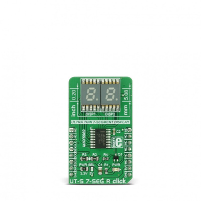 MikroElektronika MIKROE-2840, UT-S 7-SEG R Click LED Driver LED Driver for MAX6969 for 7-Segment Display