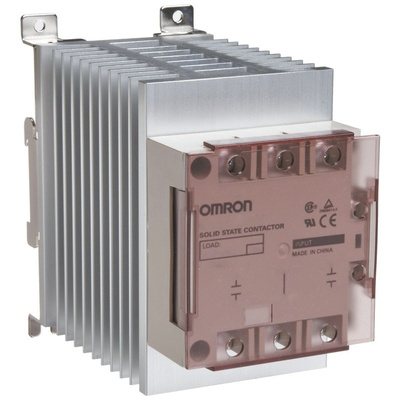 Omron 25 A 3P-NO Solid State Relay, Zero Crossing, DIN Rail, Phototriac Coupler, 528 V ac Maximum Load