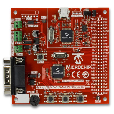 Microchip, dsPIC33EV 5V CAN-LIN STARTER KIT Development Kit, dsPIC33EV256GM106 - DM330018