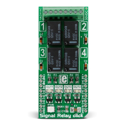 MikroElektronika Signal Relay Click for GV5-1 for Alarm Units, Heaters, Home Automation Devices, Lamps