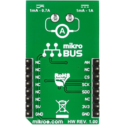 MikroElektronika Ammeter click Current Measurement for AD8616, MAX6106, MCP3201 for MikroBUS