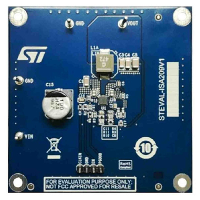 STMicroelectronics 3 A synchronous step-down switching regulator evaluation board based on the L6983NQTR, 38 V