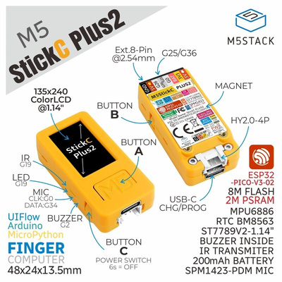 M5Stack M5StickC PLUS 32 Bit MCU Development Kit K016-P2