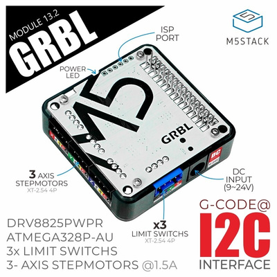 M5Stack GRBL Module 13.2 Stepmotor Driver Motor Driver for ATmega328P-AU, DRV8825PWPR for M5 Core, M5StickC, M5StickV