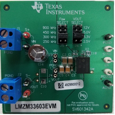 Texas Instruments LMZM33603 Evaluation Board DC-DC Converter for LMZM33603 for LMZM33603
