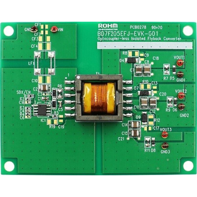 ROHM Built-in Automotive Switching MOSFET Isolated Flyback Converter ICs BD7F205EFJ-C Evaluation Board Flyback