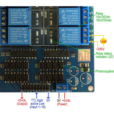 Seeit TTL-RELAY16-5V Relay for Relay Control Card for Arduino, AVR, PIC, Raspberry Pi, TTL