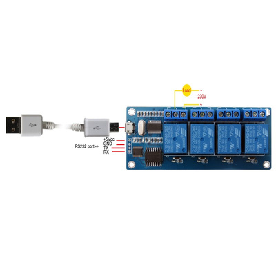 Seeit USB-RELAY04 Relay for Relay Control Card for Arduino, AVR, PIC, Raspberry Pi, TTL