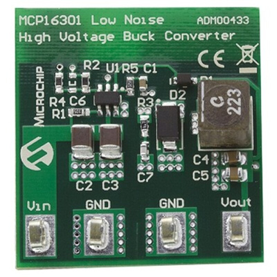 Microchip 5V/600mA Low Noise Evaluation Board DC-DC Converter for MCP16301